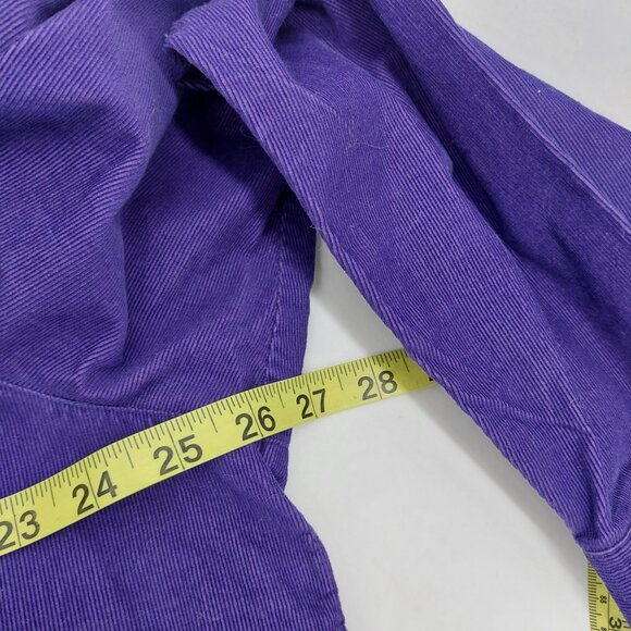 Quacker Factory Womens Corduroy Shirt Size 1X Purple Embroidered Floral - Picture 4 of 9